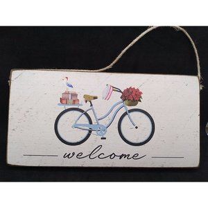 Rustic Christmas beach bicycle navy hat welcome Hanging Decor by Rusic Marlin
